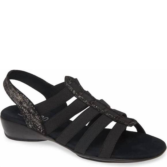NEW MUNRO women's darian ii print sandal in black - Picture 1 of 6